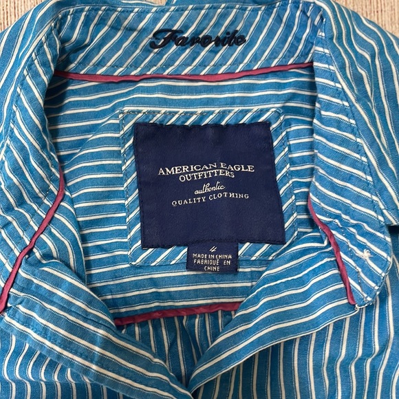 🌸 Clearance! 🌸 American Eagle Outfitters Striped Button Down Shirt Size 4 - Picture 4 of 5